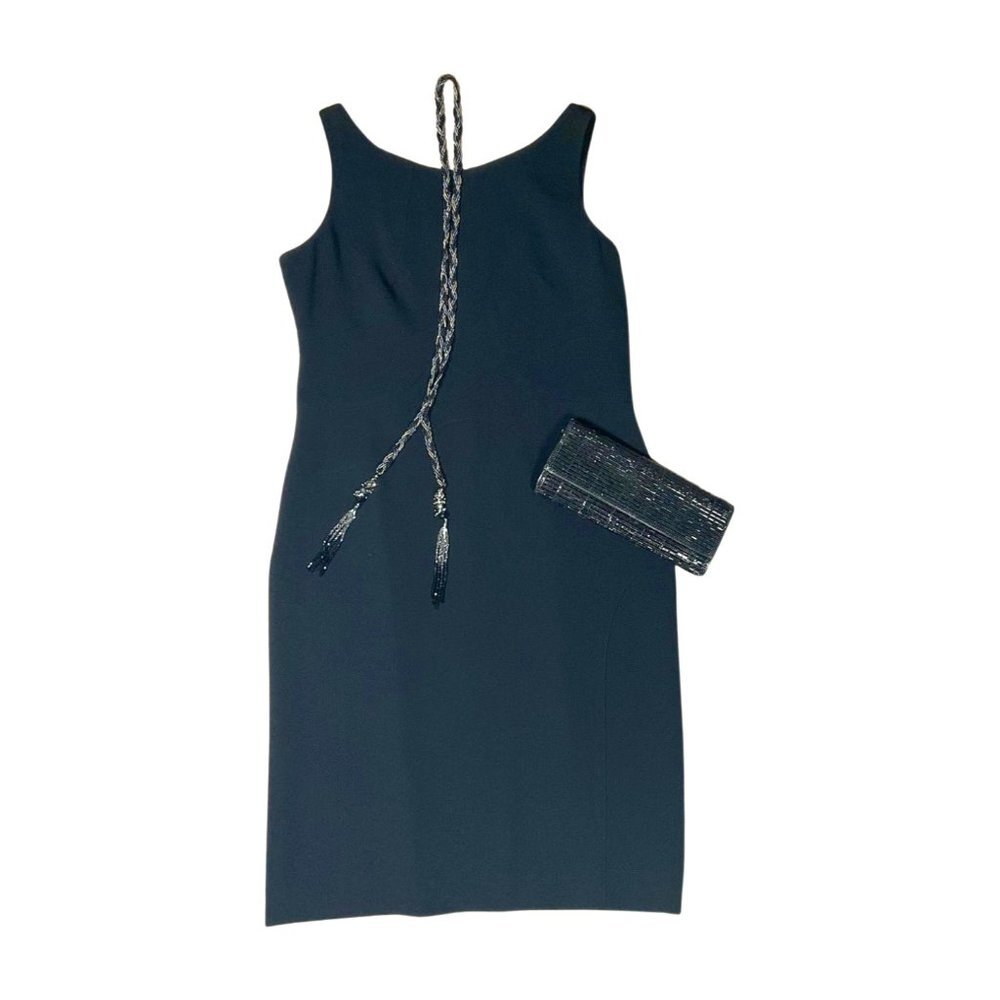 Jones New York Black Sleeveless Sheath Dress Size 10 | Classic Minimalist